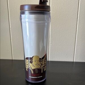 Starbucks England Travel  Tumbler - White and Brown with brown Accent